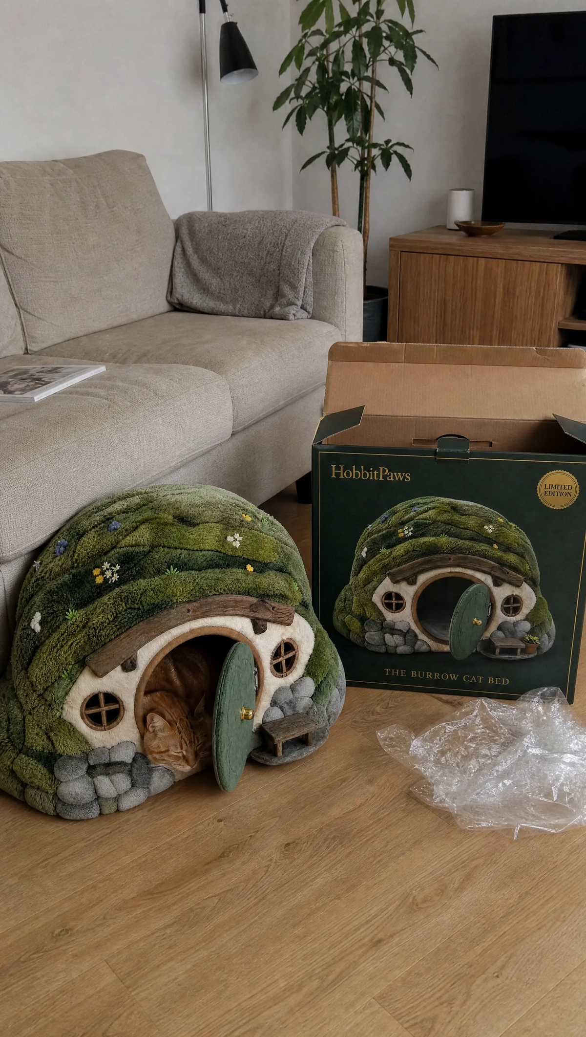 🐱 Cozy Burrow Cat Bed – A Little Hideaway They'll Love