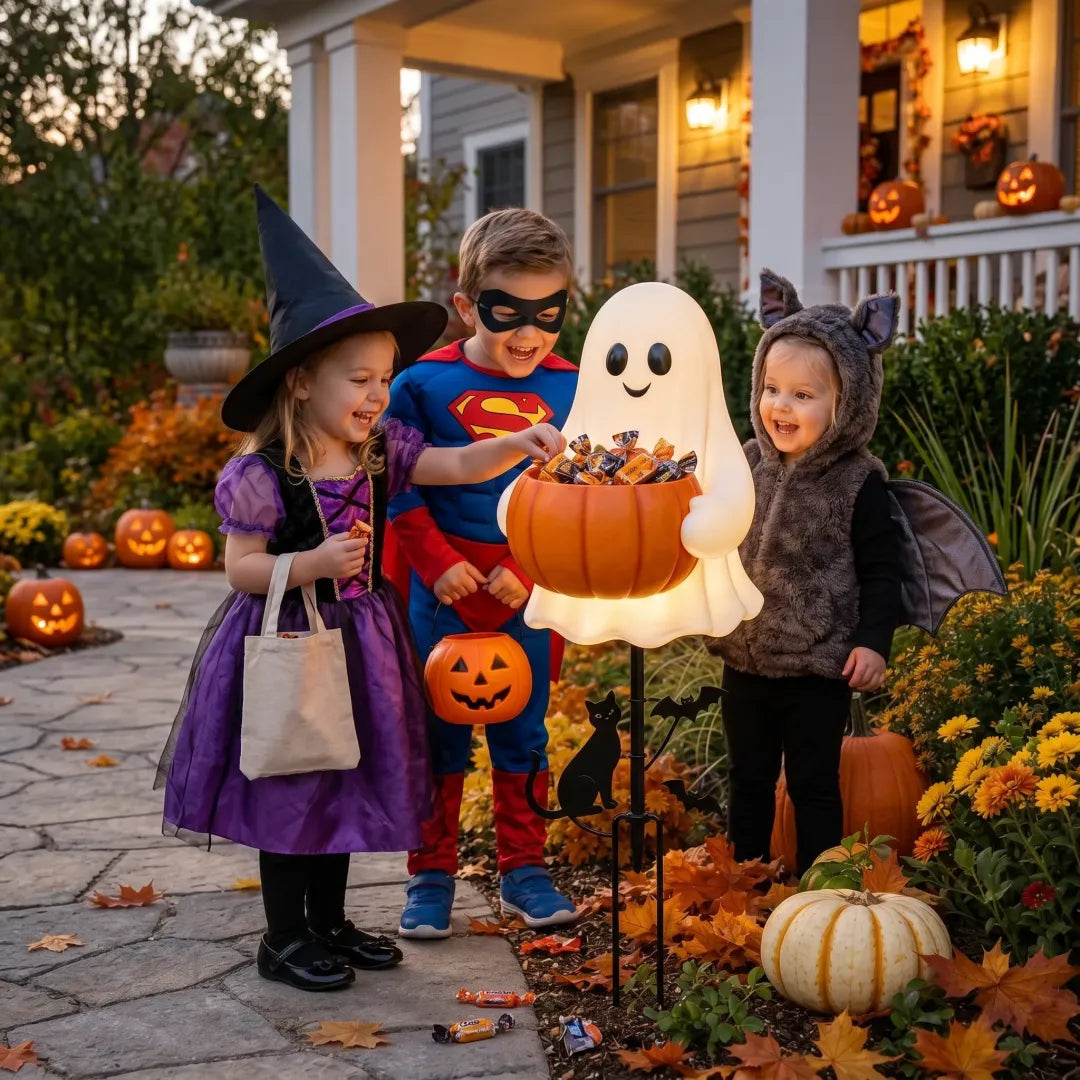 π» Halloween Ghost Candy Holder Garden Stake