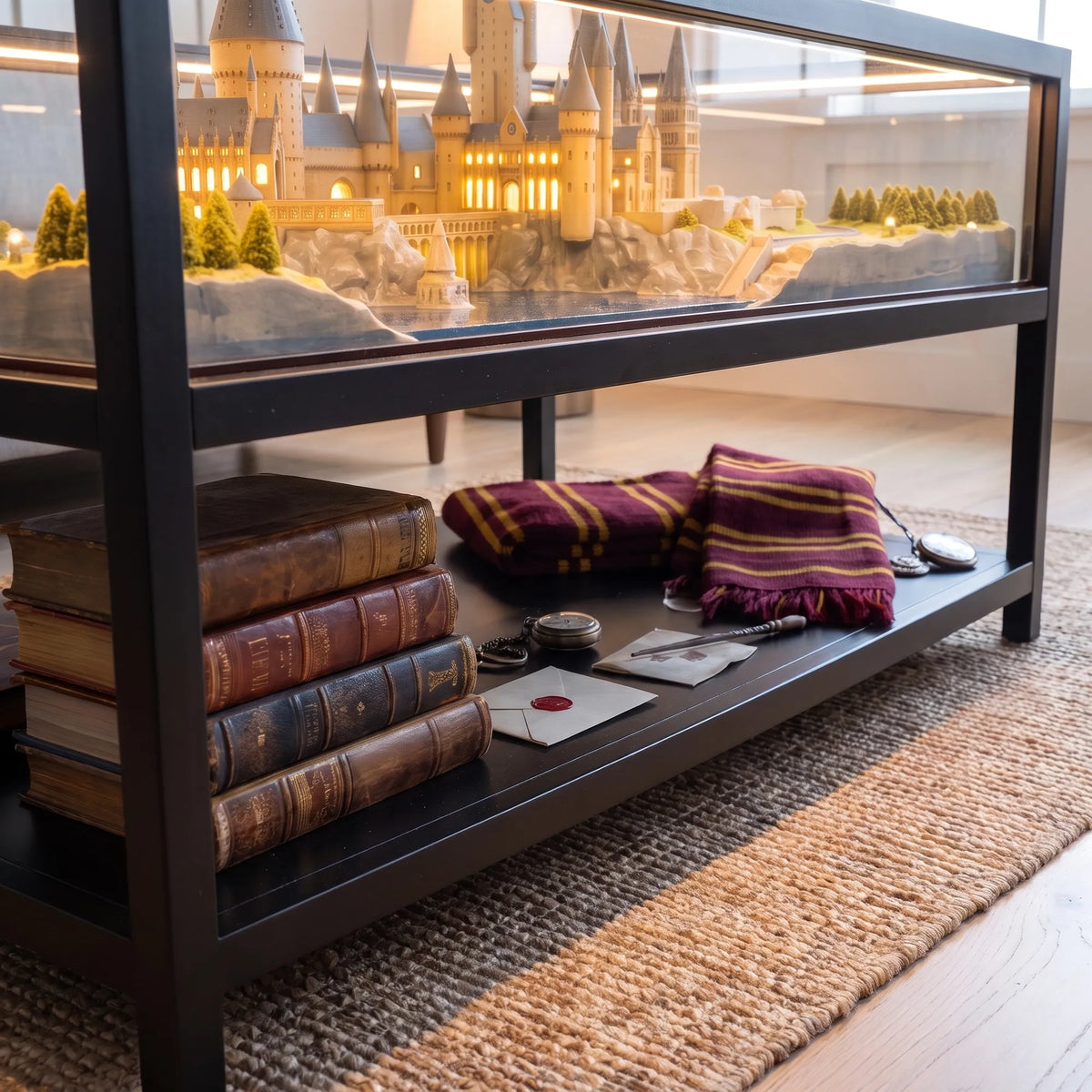 🏰 Fantasy Castle LED Coffee Table – A Magical Scene Under Glass