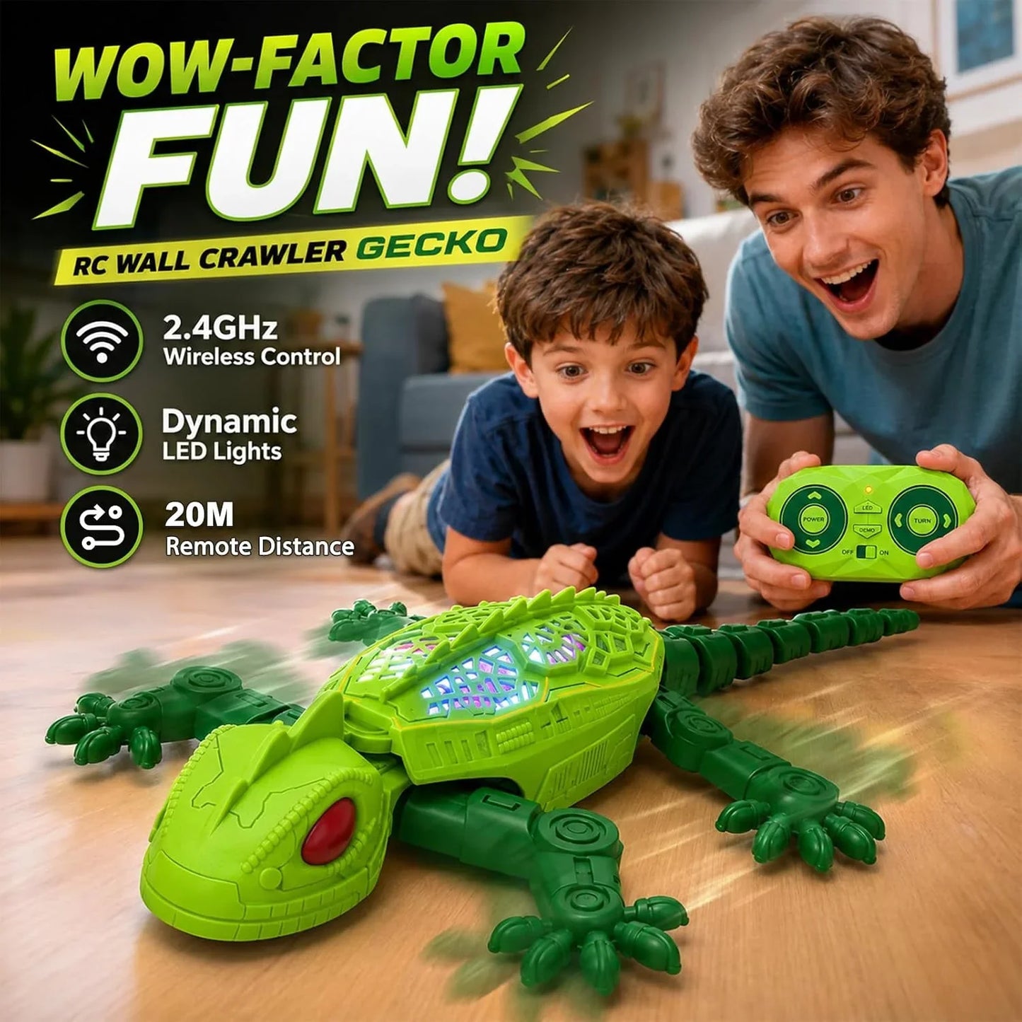 🦎 Remote Control Gecko Toy – Wall Climbing Lizard Gadget For Kids & Pets