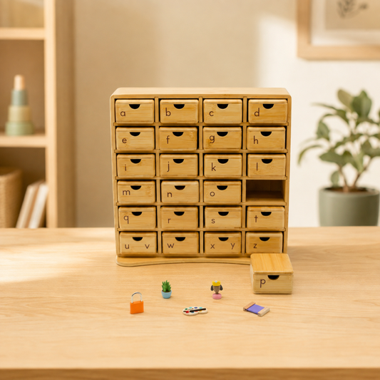 🌱 Letter Sounds Learning Cabinet – 120 Mini Objects for Hands‑On Phonics Practice