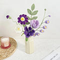 (Special Offer)✨Crochet Flower Bouquet: Handmade Yarn Flowers, 4 Colors, Wrapped & Vase Options