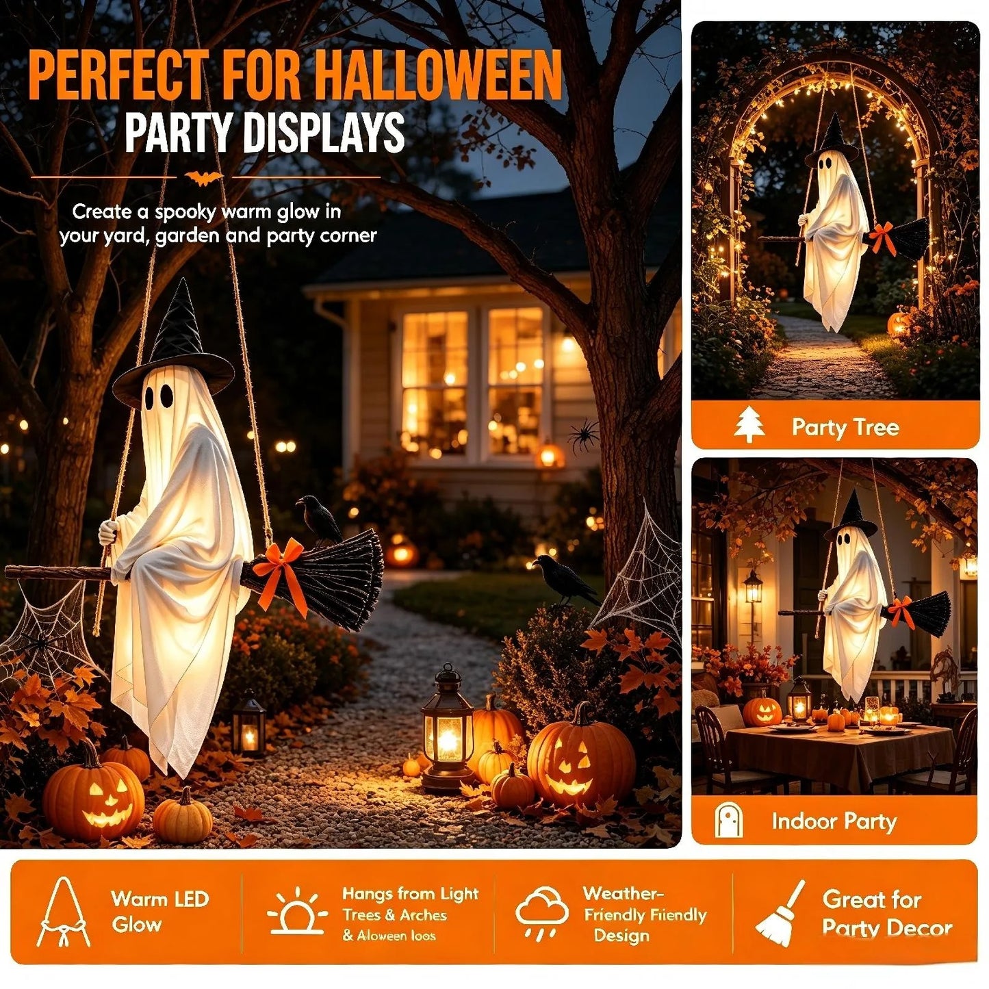 👻 5FT Glowing Ghost Halloween Decoration