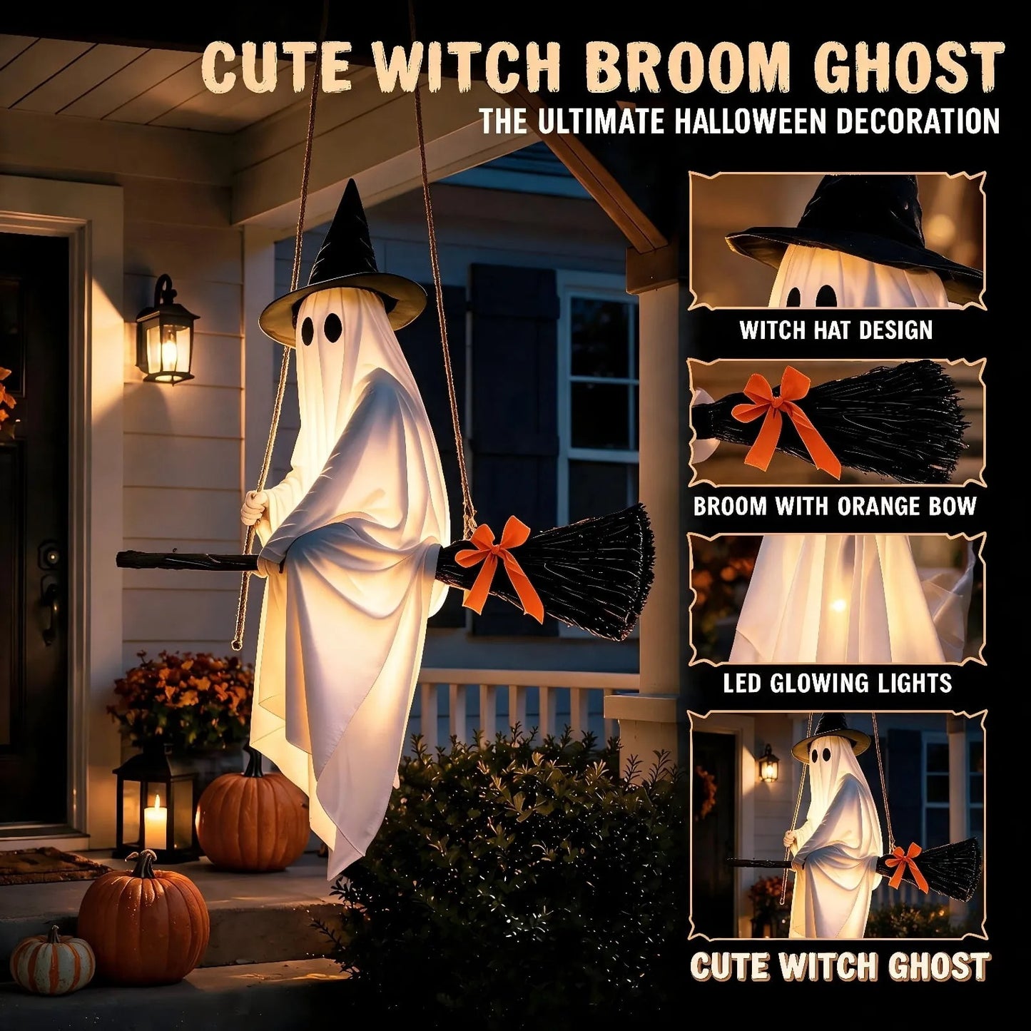 👻 5FT Glowing Ghost Halloween Decoration