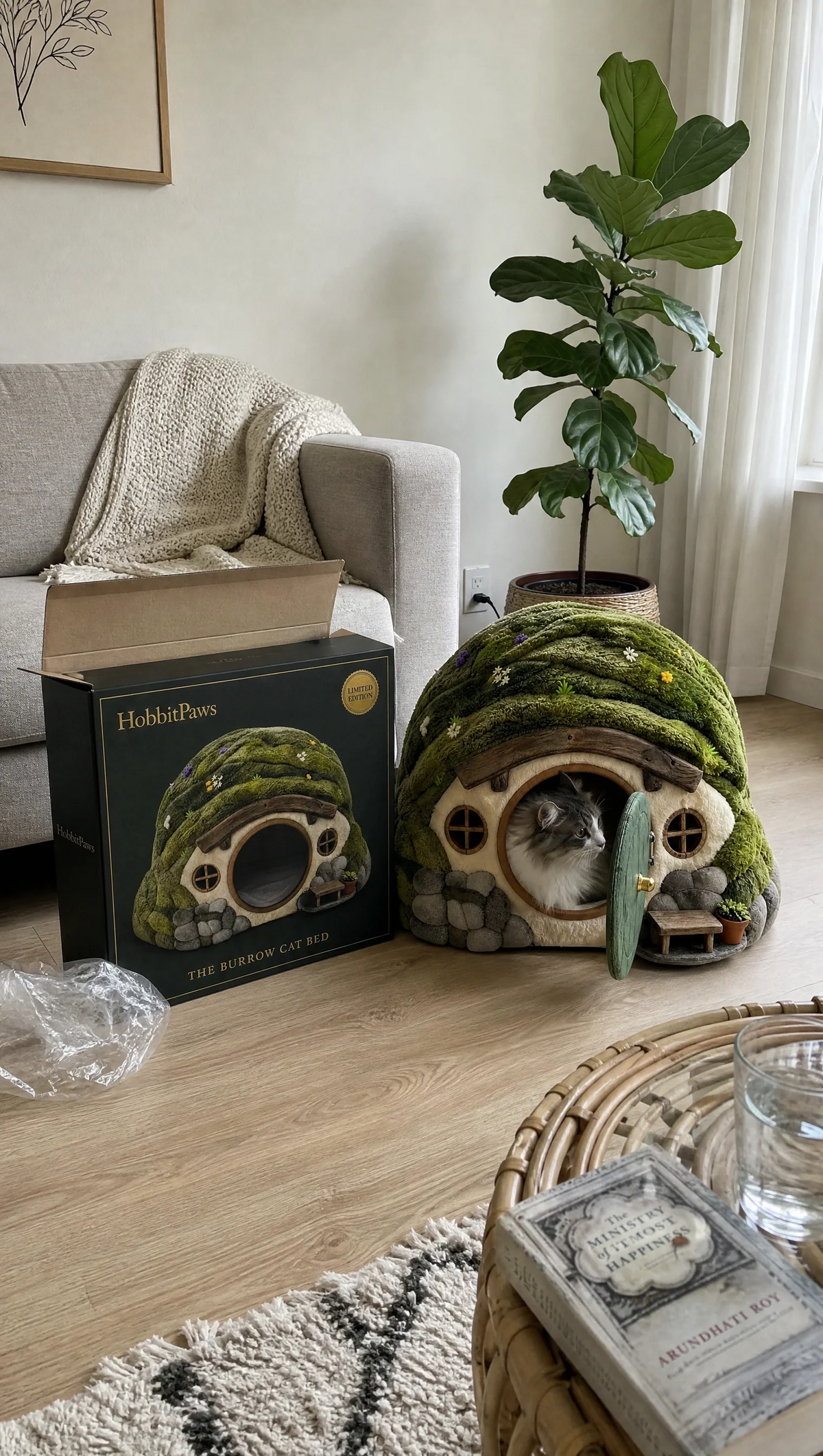 🐱 Cozy Burrow Cat Bed – A Little Hideaway They'll Love