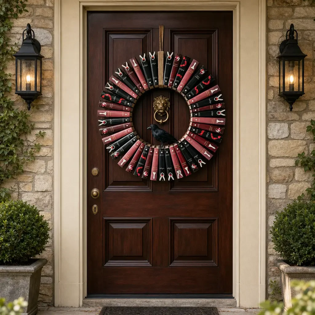 📚 Book‑Spine Wreath Collection – Hand‑Painted Wall Art for Book Lovers