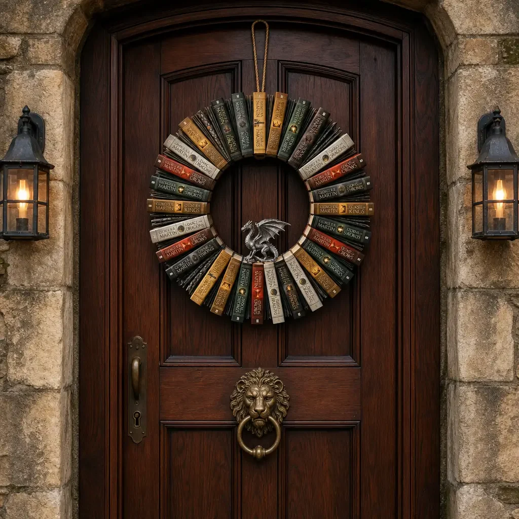 📚 Book‑Spine Wreath Collection – Hand‑Painted Wall Art for Book Lovers