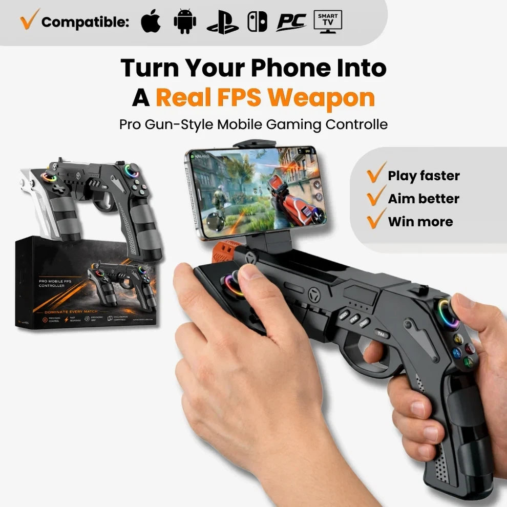 🎮 Gun‑Style Mobile Gaming Controller – Precision FPS Gamepad with Motion Aiming